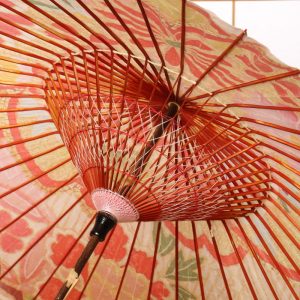 販売特売古い野点傘　褄折傘　蛇の目　渦巻　３尺　和傘　お花見　お茶会　うずまき 木工、竹工芸